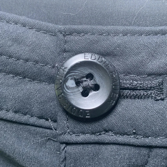 Eddie Bauer black cropped outdoor active pants wide leg size 12 - Picture 2 of 8